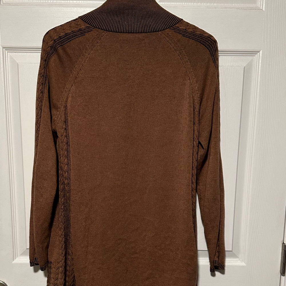 Indigenous Brown Ribbed Knit Cardigan organic cotton L - Picture 7 of 7